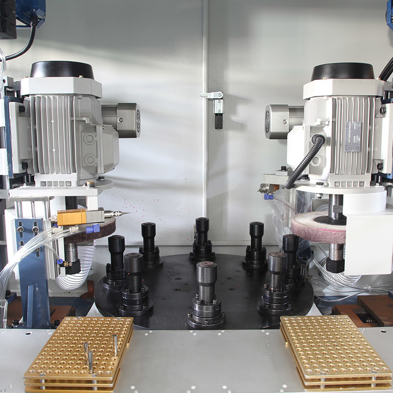 2 Grinding Heads Rotary Buffing Machine For Metal SS Round Cover Cylinder Mirror