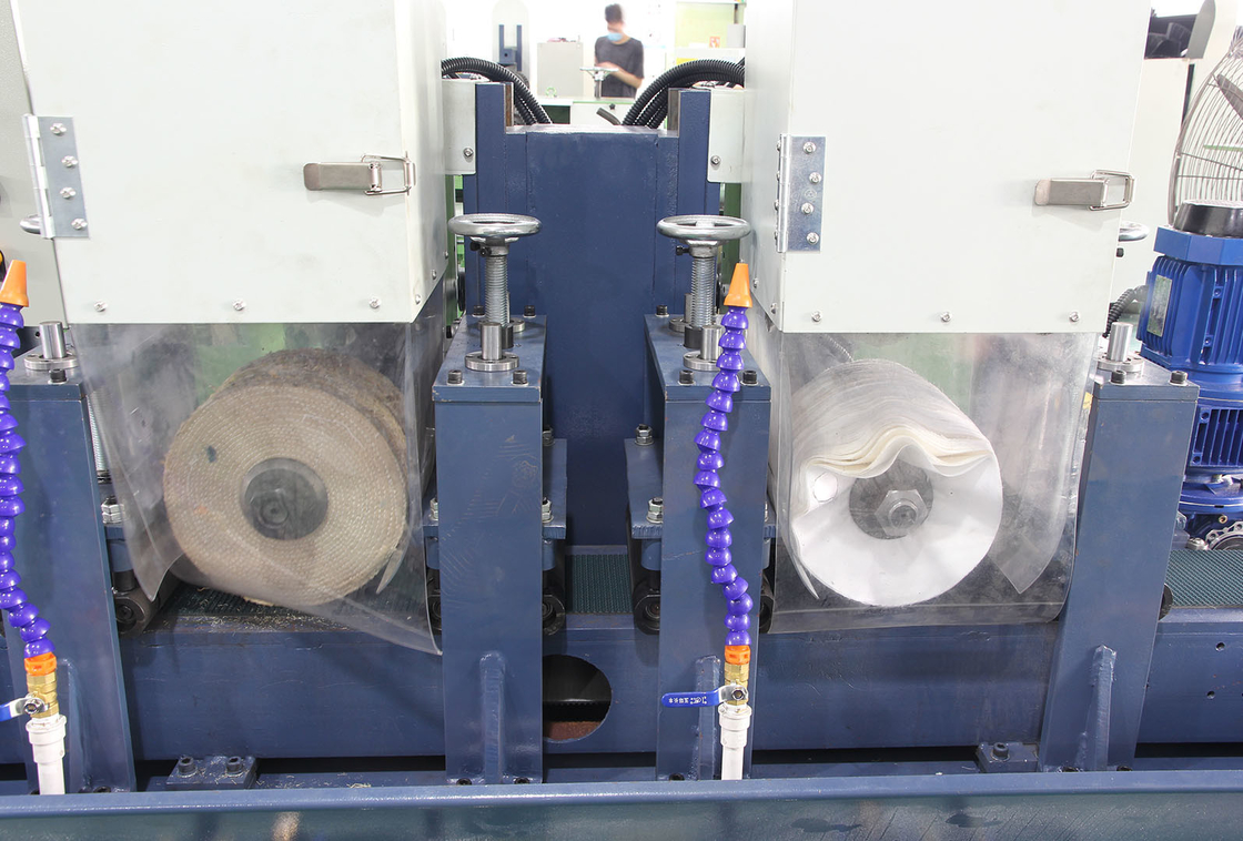 Metal stainless steel lock panel 150mm wide 2 grinding heads water sander metal belt sanding machine